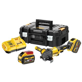 DEWALT DCG418X2-QW Accu Haakse slijper 125mm 54V XR FLEXVOLT - Inclusief 2x 9.0Ah Accu, Lader en Koffer 