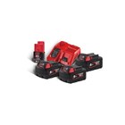 Milwaukee accu kit - M18 NRG-503 - 18V - 3x5.0 Ah accu en snellader (+1x2.0 Ah 12V accu) - Li-ion