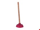 Gootsteenontstopper - Hardhouten steel - rood
