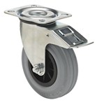 Colson Zwenkwiel rubber met rem 100 mm - 70 kg