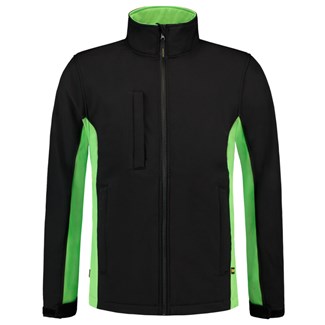 Tricorp softshell jack - Bi-Color - Workwear - 402002 - zwart/limoen groen - maat L