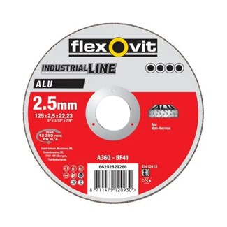 Flexovit doorslijpschijf - voor alu. - 115 x 1 x 22,23 mm - A60QBF41