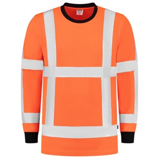 Tricorp 103002 T-Shirt RWS Birdseye lange mouw - Fluor Oranje - maat 3XL
