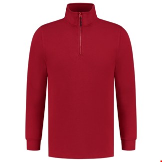 Tricorp sweater ritskraag - Casual - 301010 - rood - maat L