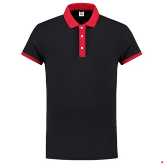 Tricorp Casual 201002 Bi-color unisex poloshirt Marine Rood L