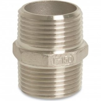 Zeskant Dubbele nippel - Fig.280 - RVS - buiten/buiten - 3/4"