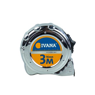 Ivana 55230 Rolbandmaat verchroomd - 3m x 16mm