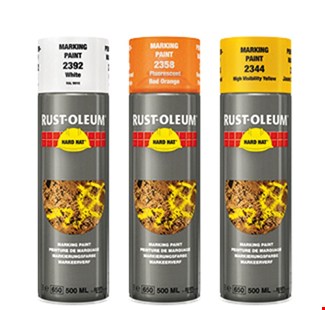 Rust-Oleum markeerverf - Hard Hat - fluorescerend rood - 0.5l - spuitbus