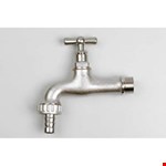Waterkraan met schroefdraad en slangpilaar - verchroomd - 3/4" buitendraad x 19 mm slangtule