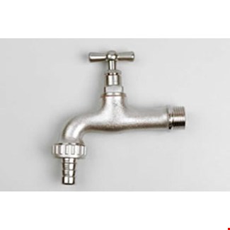 Waterkraan met schroefdraad en slangpilaar - verchroomd - 3/4" buitendraad x 19 mm slangtule