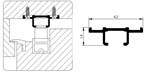 Luvema bovenrail - geanodiseerd - 4000mm - LU-RB.278.G