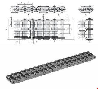 Donghua - Rollenketting - SBSR - Duplex - 3/8" - ANSI - 35-2
