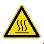 Brady waarschuwingssticker [3x]  -  driehoek 10 cm - warmtestraal - 800237