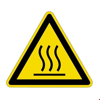 Brady waarschuwingssticker [3x]  -  driehoek 10 cm - warmtestraal - 800237