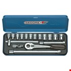 GEDORE doppendoos - 30 GMU-10 - 3/8 inch - 6-19 mm - in stalen doos - 17-delig