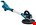 Makita langnek accu schuurmachine - DSL801ZU - 18V - met AWS zender - excl. accu en lader - in tas