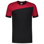 Tricorp 102006 T-shirt bicolor Naden - zwart/rood - maat XL