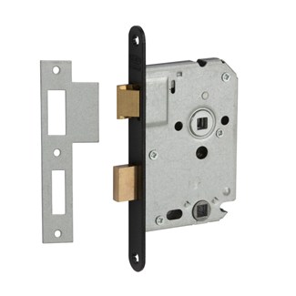 Nemef vrij- en bezetslot - WC63/8 mm - doornmaat 50 mm - 1264/3 - zwart gelakt