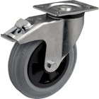 Colson zwenkwiel rubber met rem 200 mm - 200kg 