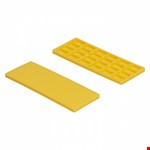 Kowo kunststof raster glasblokjes (100x) - 22x4mm - geel
