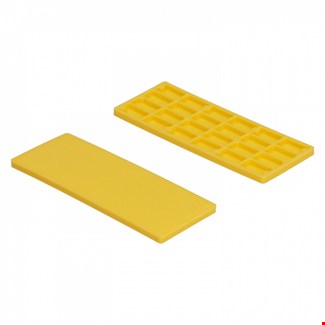 Kowo kunststof raster glasblokjes (100x) - 22x4mm - geel