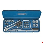 GEDORE dopsleutelset - 1/2" - 10-32mm - in stalen cassette - 25-delig