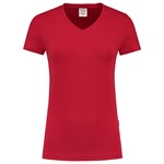 Tricorp dames T-shirt V-hals 190 grams - Casual - 101008 - rood - maat 3XL