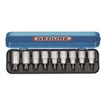 GEDORE dopsleutel-schroevendraaier-set - 1/2" - T20-T60 - in stalen cassette - 9-delig