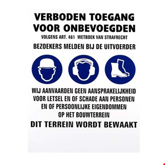 PBM informatiebord - voor bouwwerk