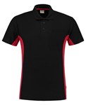 Tricorp Workwear 202002 Bi-Color unisex poloshirt Zwart Rood S