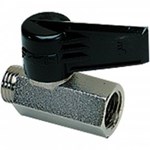 Legris - Kogelkraan Mini - messing vernikkeld - 1/4" - binnen/buiten - DN4 - 0491.04.13