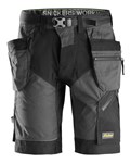 Snickers Workwear korte werkbroek - 6904 - zwart/grijs - maat 44