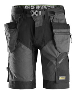 Snickers Workwear korte werkbroek - 6904 - zwart/grijs - maat 44