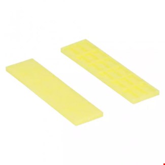 Kunststof raster glasblokje (100x) - 26x4mm - geel