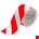 Brady vloermarkeringstape  tape -76,2 mm x 30,5 m - rood/wit - polyester