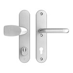 AXA veiligheidsbeslag knopkruk/kruk - SKG*** met kerntrekbeveiliging - Oval Plus kruk Wing+U - PC92 - geslepen alu. F1 