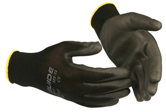 Guide werkhandschoenen - 525 - zwarte nylon / PU - maat 8