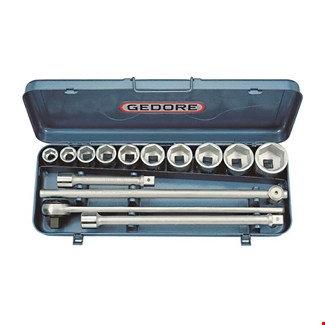 GEDORE dopsleutelset - 3/4" - 6-kant - 22-50mm - in stalen cassette - 14-delig