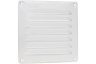 Nedco schoepenrooster alu. 155 x 155 mm RAL9010 wit