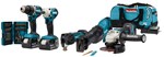 Makita accu combiset - (slag)schroeven/boren/slijpen/zagen/multitool - DLX5068TX1 - 18V - 2x5.0 Ah accu en snellader met bitset - in tas