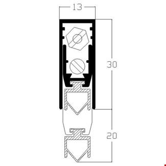 Luvema valdorpel - met rubber - Lu-TO20 - 1130mm