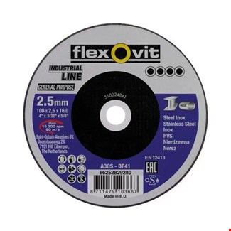 Flexovit A30SBF41 doorslijpschijf - 125 x 2.5 x 22 mm